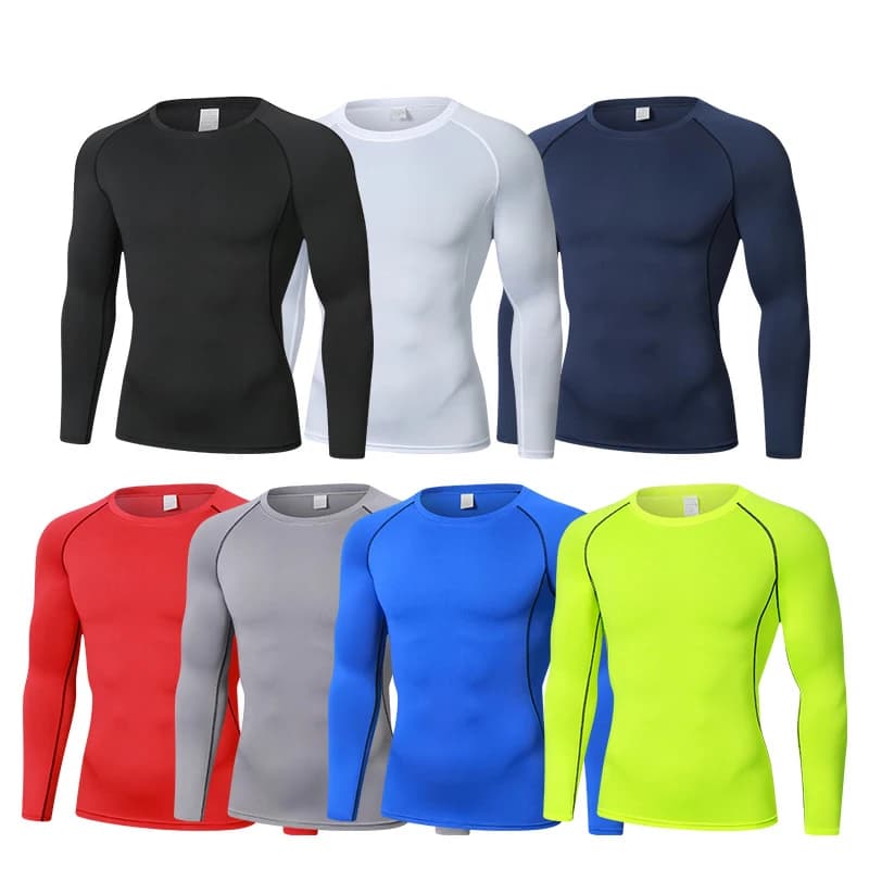 Men Compression Running T-Shirt Fitness Tight Long Sleeve Sport T-shirt Training Jogging Shirts Gym Sportswear Quick Dry Clothes