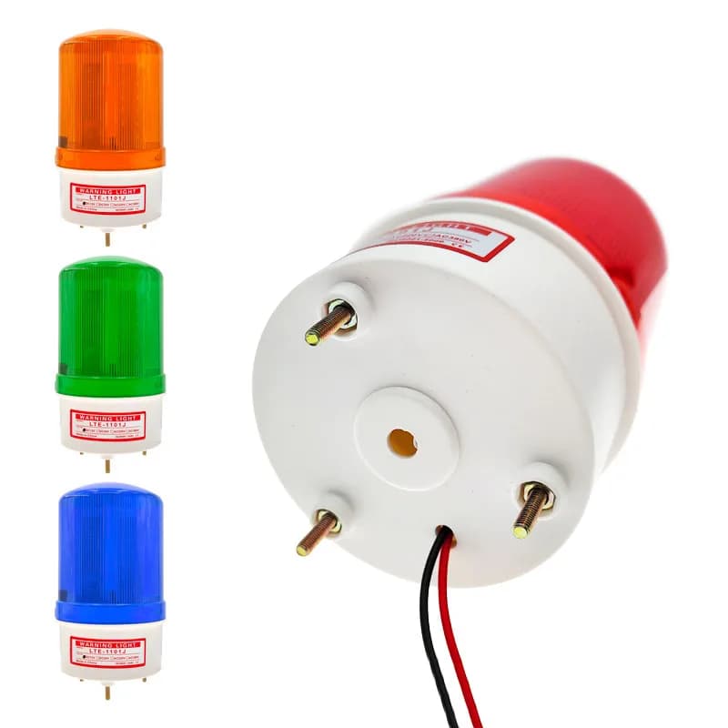 12V 24V LED Strobe Signal Warning Buzzer Light LTE-1101J Warning Lamp Sound Indicator Light Flashing Security Alarm 220V