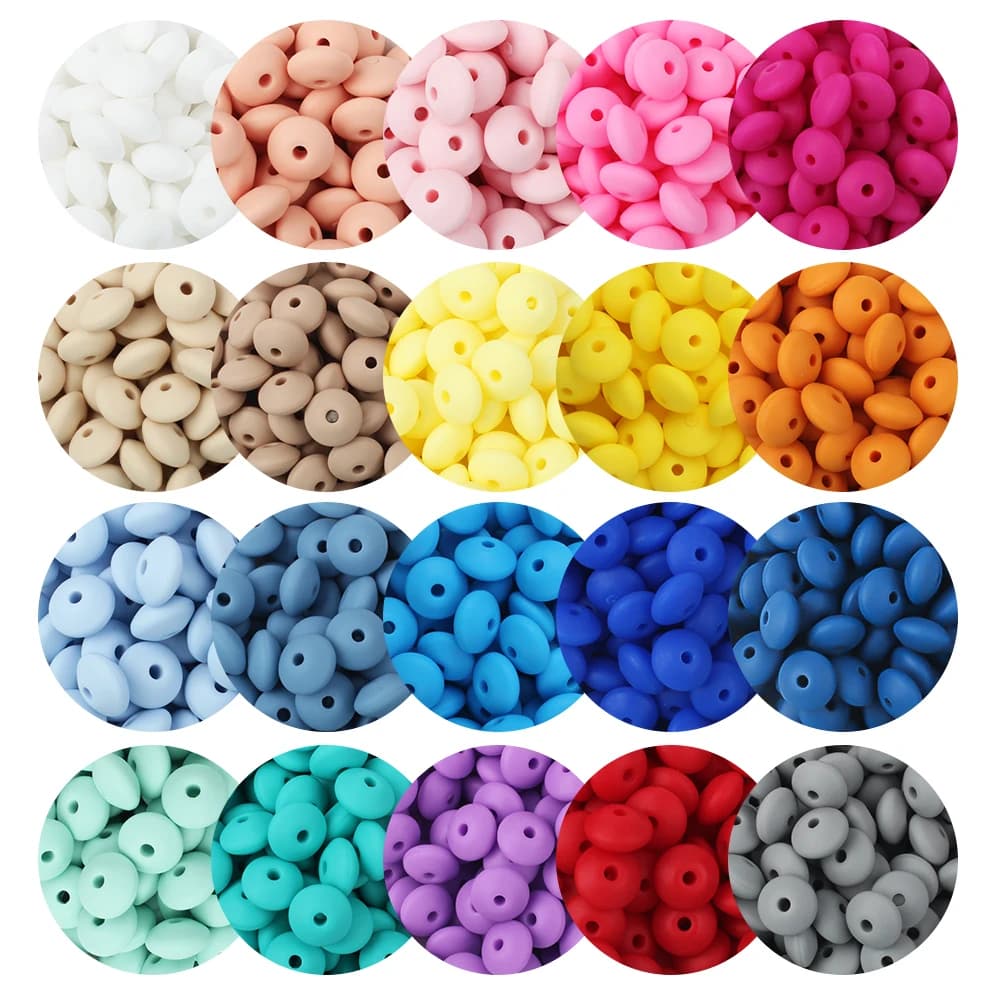 20/50/100pcs Lentil Silicone Beads Abacus Focal Bead Loose Spacing Beads For Jewelry Making DIY Beaded Pen Bag Chain Accessories