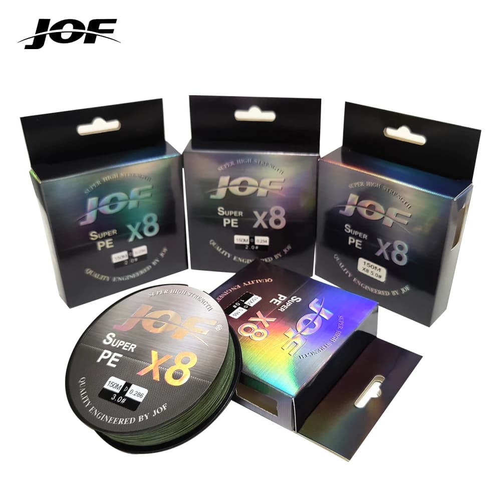 JOF 150M-500M 8 Strand Braided Outdoor Fishing Line Sea Fishing Ice Fishing River Fishing Rock Fishing Fishing Gear 20-100LB X8