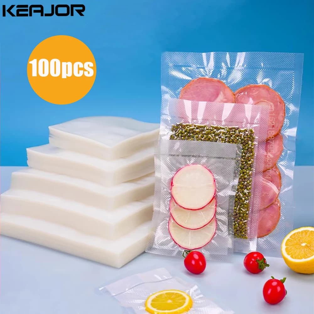 Vacuum Packaging Bags for Food 100pcs Food Storage Vacuum Bags for Vacuum Sealer Machine Food Fresh Long Keeping Empty Bags