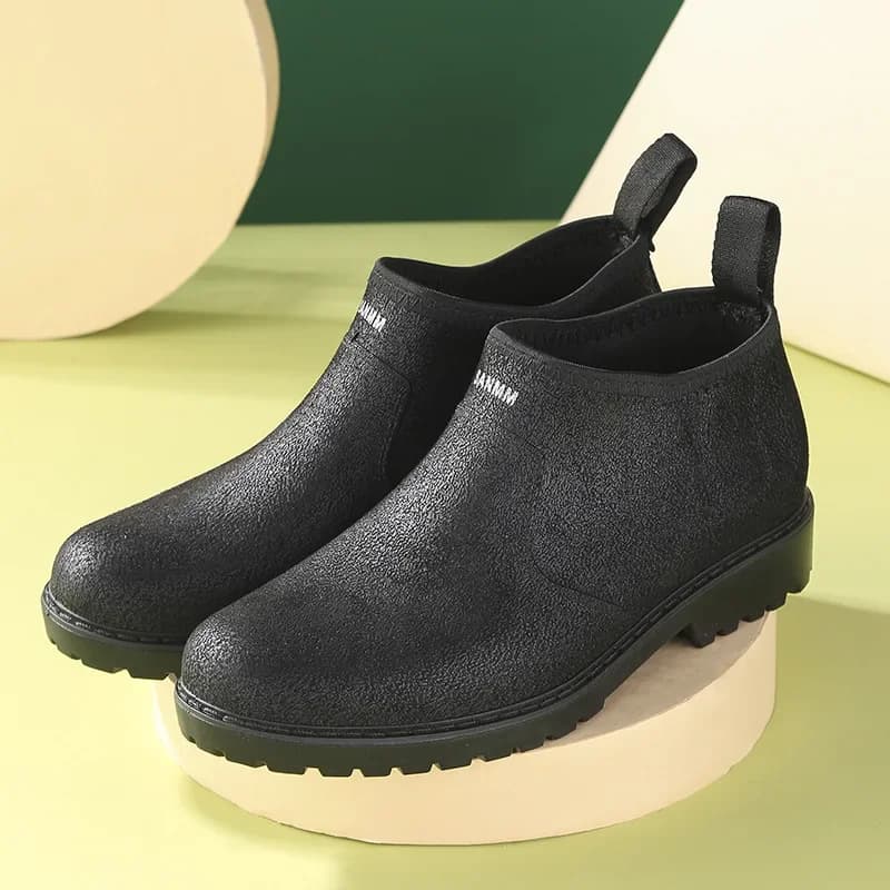 Men Rain Boots Waterproof Rubber Rain Shoes Fashion Ankle Garden Galoshes Man Work Rain Shoes Footwear Gumboots 레인부츠 남성