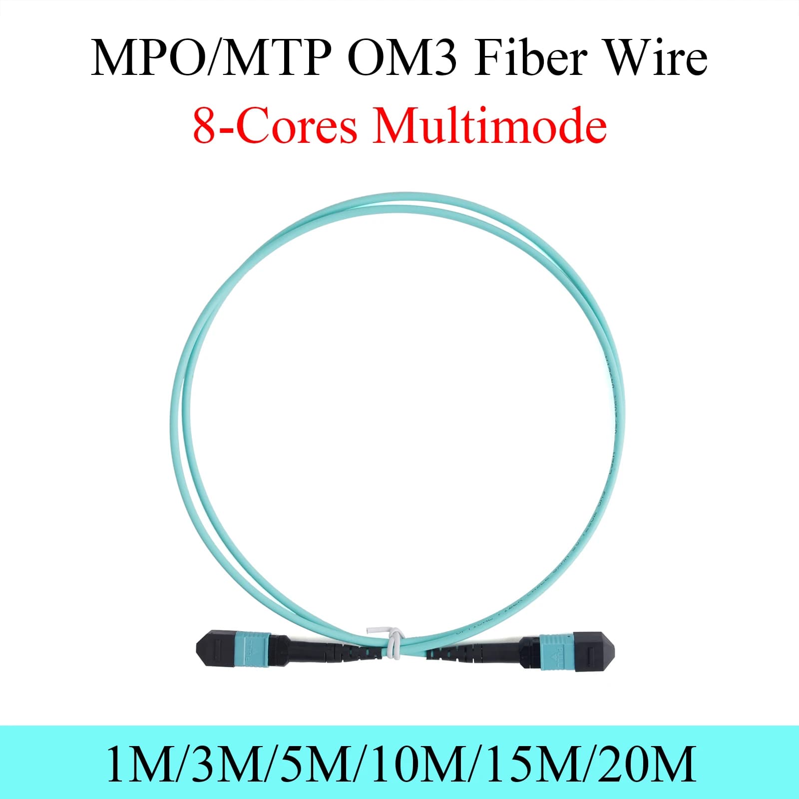 100G MPO OM3 Fiber Patch Wire Multimode 8Cores APC UPC Female to Female Type B flat head 1/3/5/10/15/20M Optical Cable