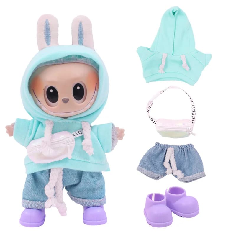 3.8cm Doll Canvas Leather Shoes For labubu 17cm Doll Clothes Accessories Girl's Toys Gift