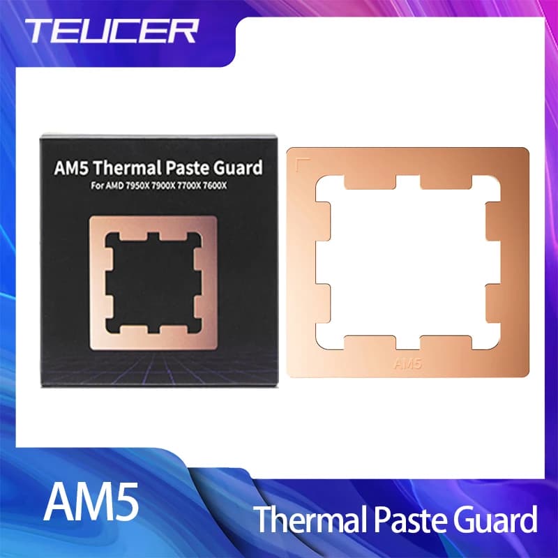 TEUCER AM5 Thermal Paste Guard Chips Heat Dissipation Armor Cover Copper AMD For 7950X 7900X 7700X 7600X CPU Plate Armor