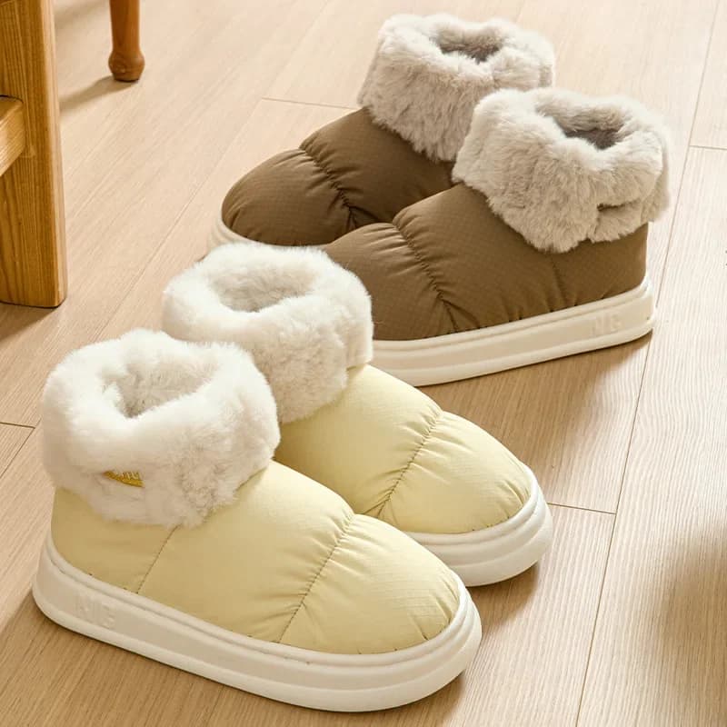 Winter women man boots snow boot plush waterproof platform cotton shoes plush warm indoor new comfort anti slip ankle boots