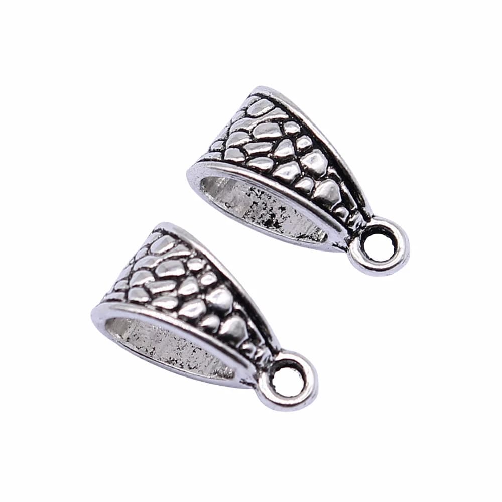 WYSIWYG 20pcs 14x7mm Carved Bail Beads Antique Silver Color For DIY Jewelry Making Jewelry Findings Jewelry Accessories
