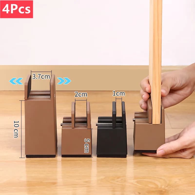 4PCS Adjustable Chair Feet Riser Screw Clamp 2 4 Inch Height Heavy Duty Sofa Tables Bed Furniture Risers With Screw Clamp
