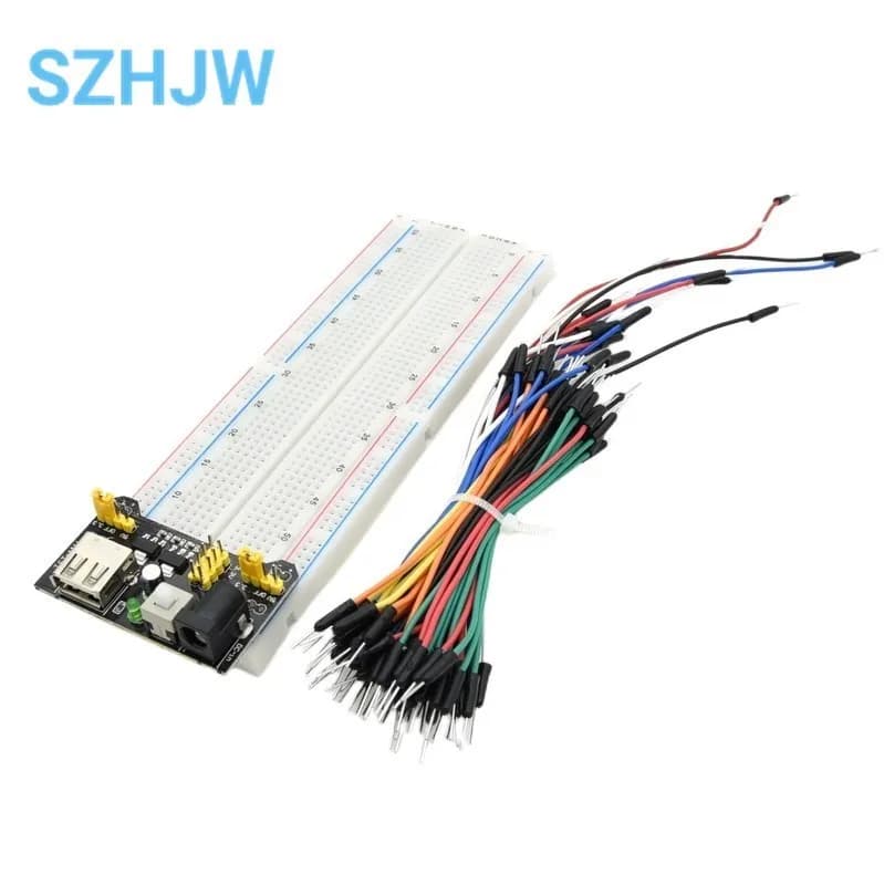 3.3V/5V MB102 Breadboard Power Module+MB-102 830 Points Prototype For Arduino kit +65 Jumper Wires Wholesale