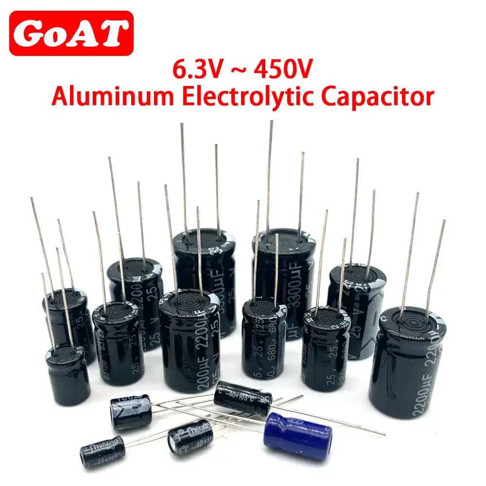 10V 16V 25V 35V 50V 63V 100V 200V 250V 400V Aluminum Electrolytic Capacitor 20% 100UF 470UF 680UF 1000UF 1500UF 2200UF 3300UF