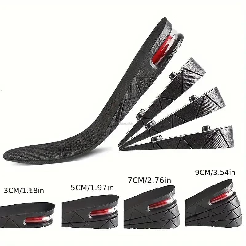 1pair Height Increase Insole With Air Cushion Adjustable 9cm/3.54inch Max Height Comfortable Lightweight Invisible Lift