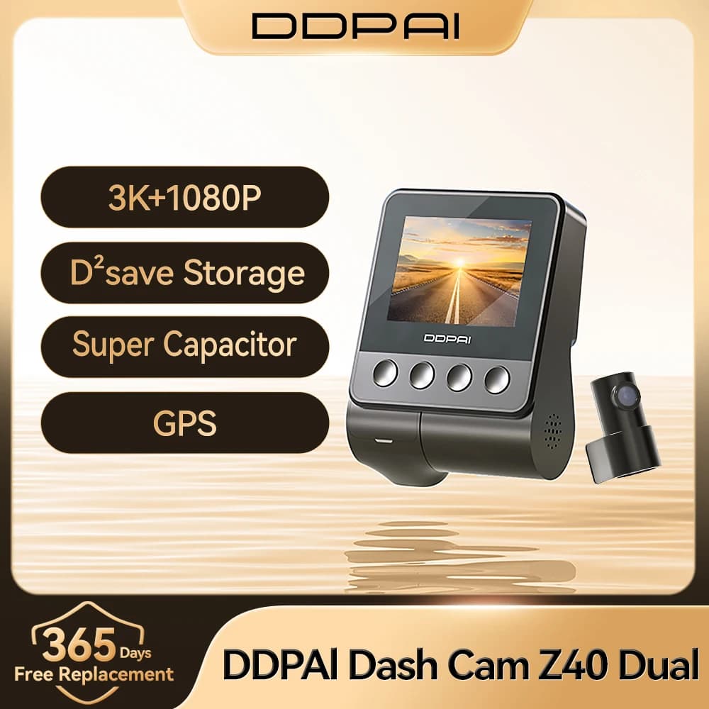 DDPAI Z40 Dash Cam Car Camera Recorder Sony IMX335 1944P HD Video GPS Tracking 360 Rotation Wifi DVR 24H Parking Protector