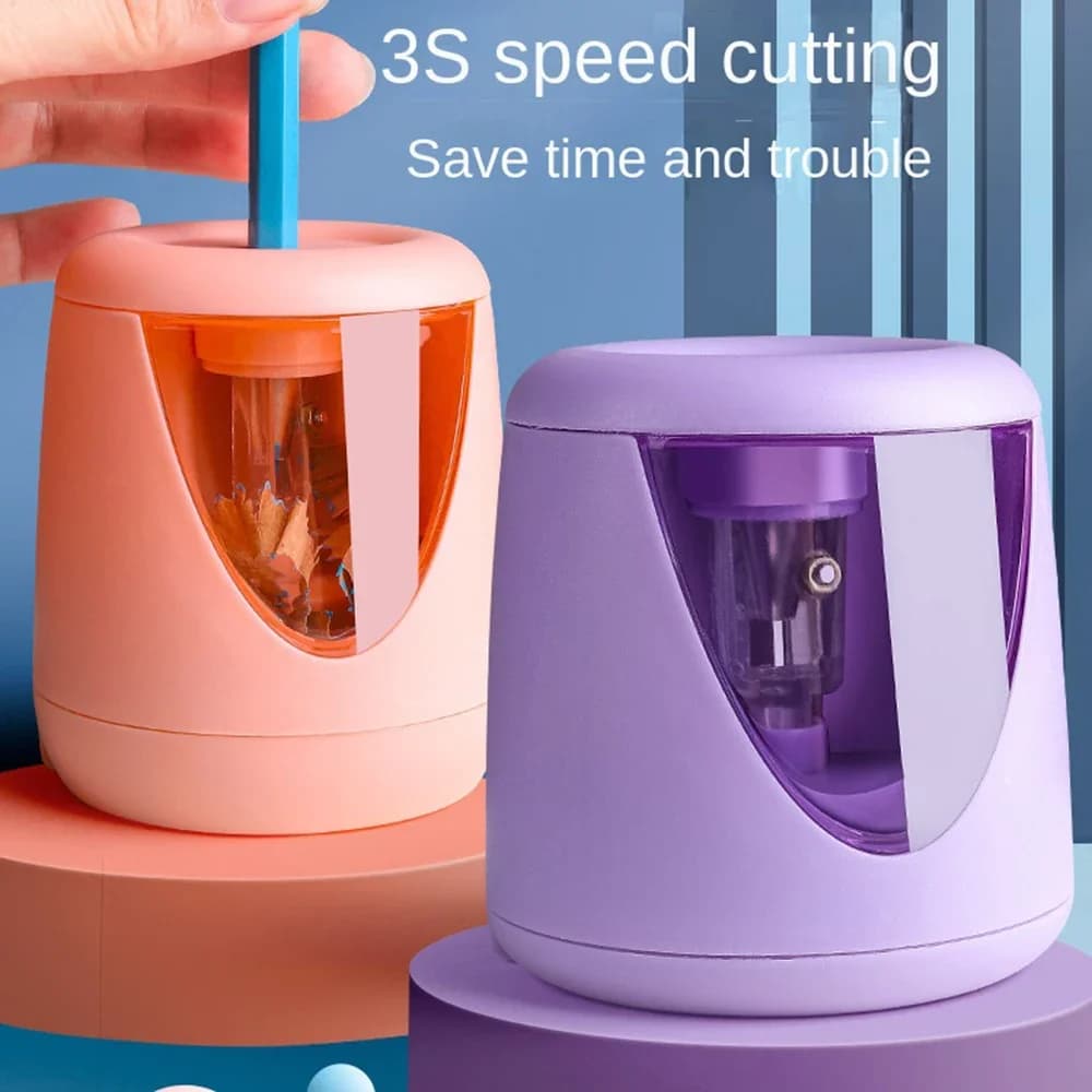 Automatic Electric Pencil Sharpener Multifunctional Cute Sharpener for 6mm-8mm Pencil Primary Students Children Stationery Gift