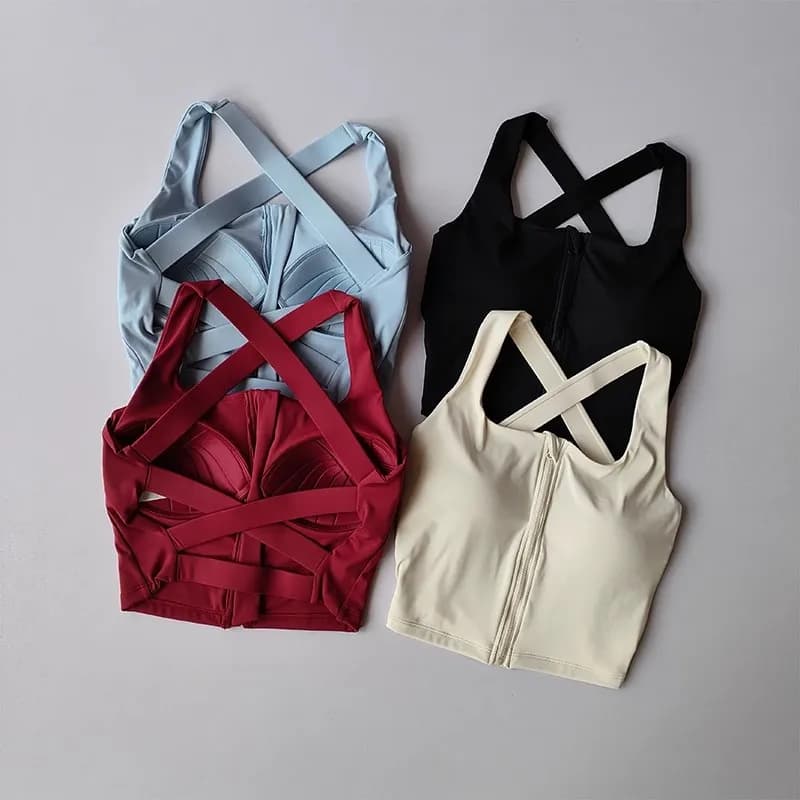 Crossed Back Nude Quick-drying Integrated Yoga Suit Vest Beautiful Back Shock-proof High-intensity Running Fitness Underwear
