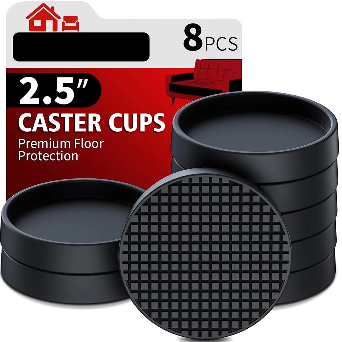 4/8PCS Chair Leg Floor Protector Covers 2.5" Rubber Furniture Pads Furniture Pads Protectors Feet Caps No Scratches Reduce Noice