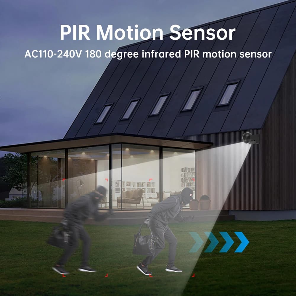 AC110-240V PIR Human Motion Sensor 12m 180 Degree Photosensitive Adjustable Human Body Sensor Smart Garden Lamp Switch