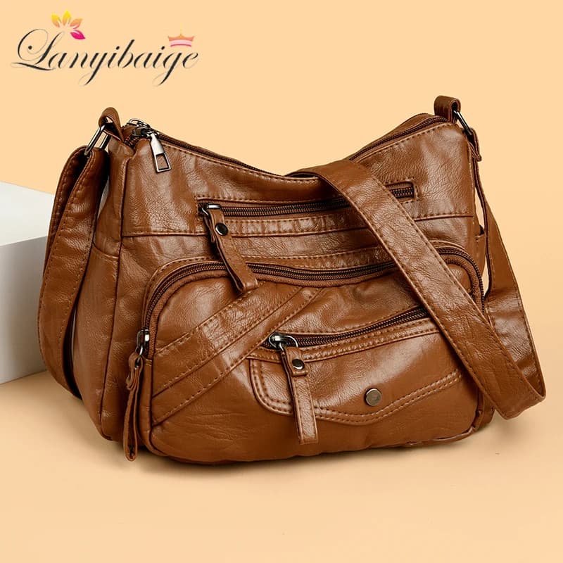 2024 New Large Capacity Luxury Handbags Women Vintage Bags for Women Designer Female Soft PU Leather Shoulder Bags Crossbody Bag