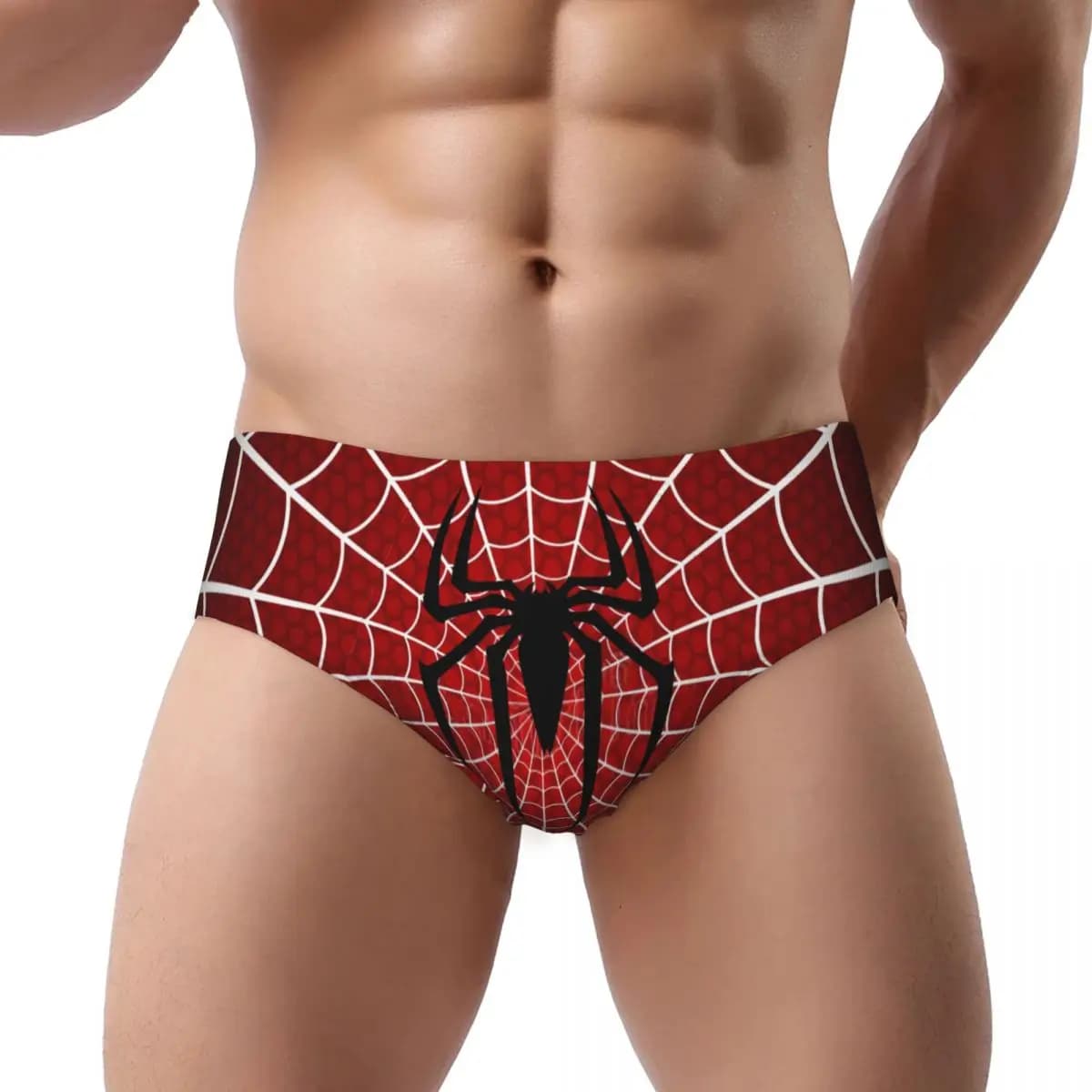 Custom Men's Spider Man Cartoon Superhero Men Brief Panties Male Soft Underwear Underpants