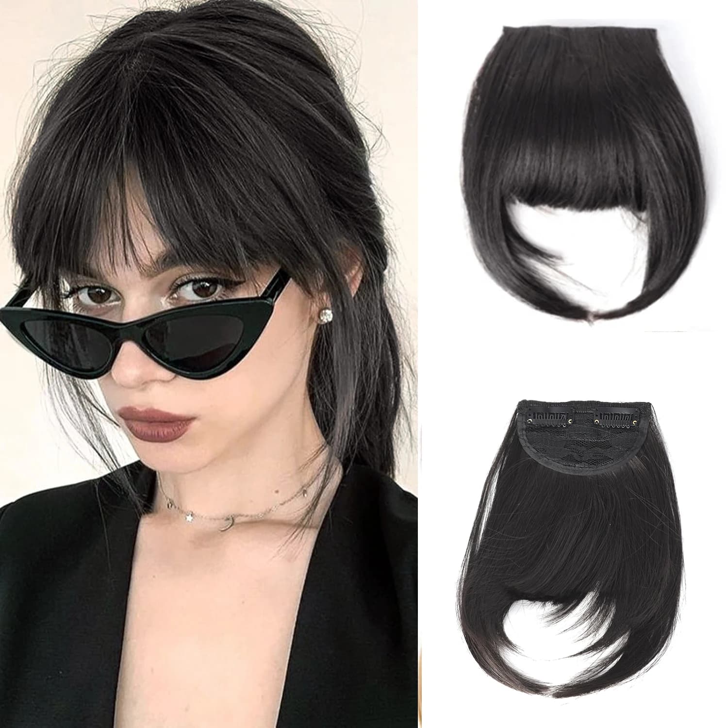 LUPU Synthetic Hair Bangs Clip In Hair Extensions Natural False Hair Blunt Bangs For Daily Use Hair Accessories Women