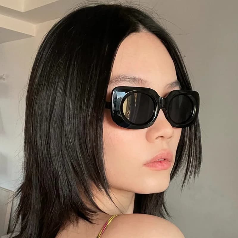 New Small Sunglasses Women Fashion Trendy Vintage Brand Designer Hip Hop Square Green Sun Glasses For Female Eyewear UV400