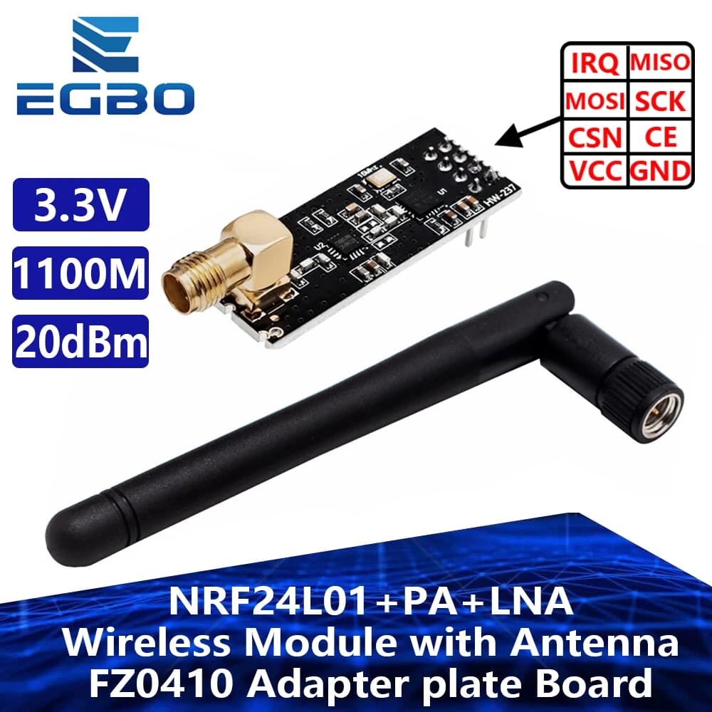 EGBO NRF24L01 PA LNA Wireless Module with Antenna 1000 Meters Long Distance FZ0410 We are the manufacturer