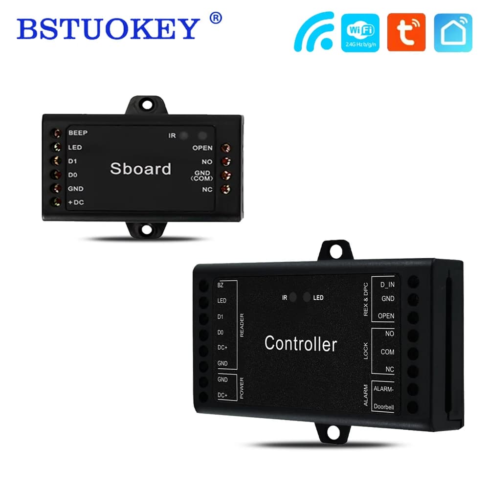 WiFi Tuya Sboard Mini Single Door RFID Access Control Board Panel App Remote Control Wiegand 26 44 Bit Input Support Master Card