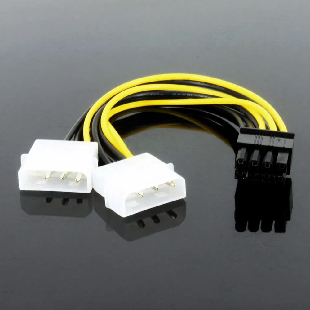 8Pin Male To Dual 4Pin Male Video Card Power Cord 8 Pin PCI Express To Dual 4 Pin Molex Graphics Card Power Cable