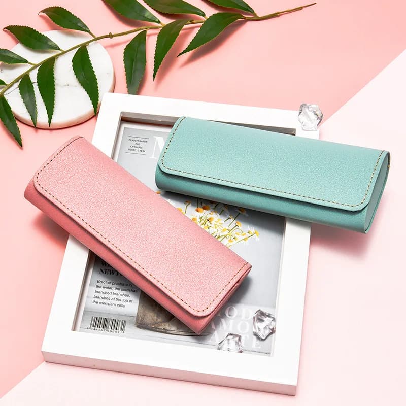 PU Leather Glasses Case for Men and Women Sunglasses Myopia Portable Storage Soft Box Anti-pressure Retro Eyewear Accessories