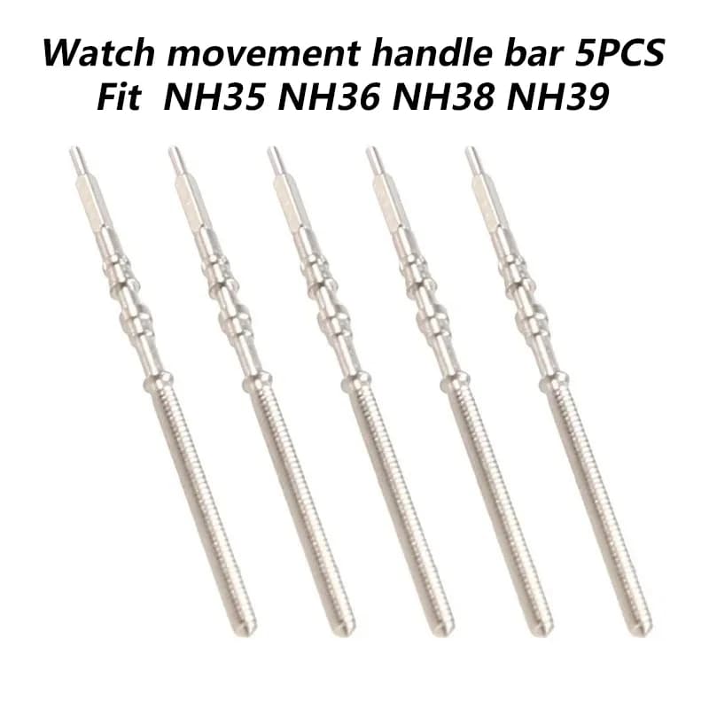 5Pcs Movement Watch Steel Stem Crown Kit Watch Of Parts NH35 NH36 NH38 NH39 Movement Watch Stem Spare Parts Watch Accessories