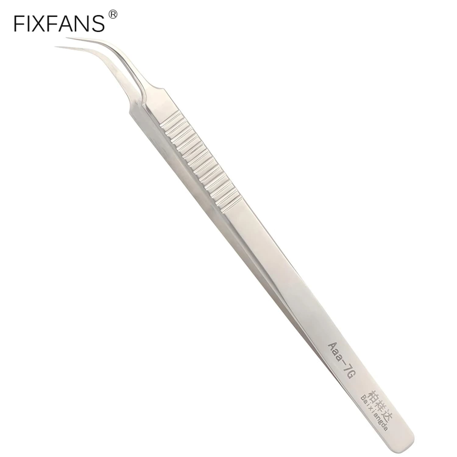 Ultra Thin Fine Tip Curved Tweezers Non-slip Grip, Stainless Steel Long Precision Tweezers Compatible with iPhone iPad Repair