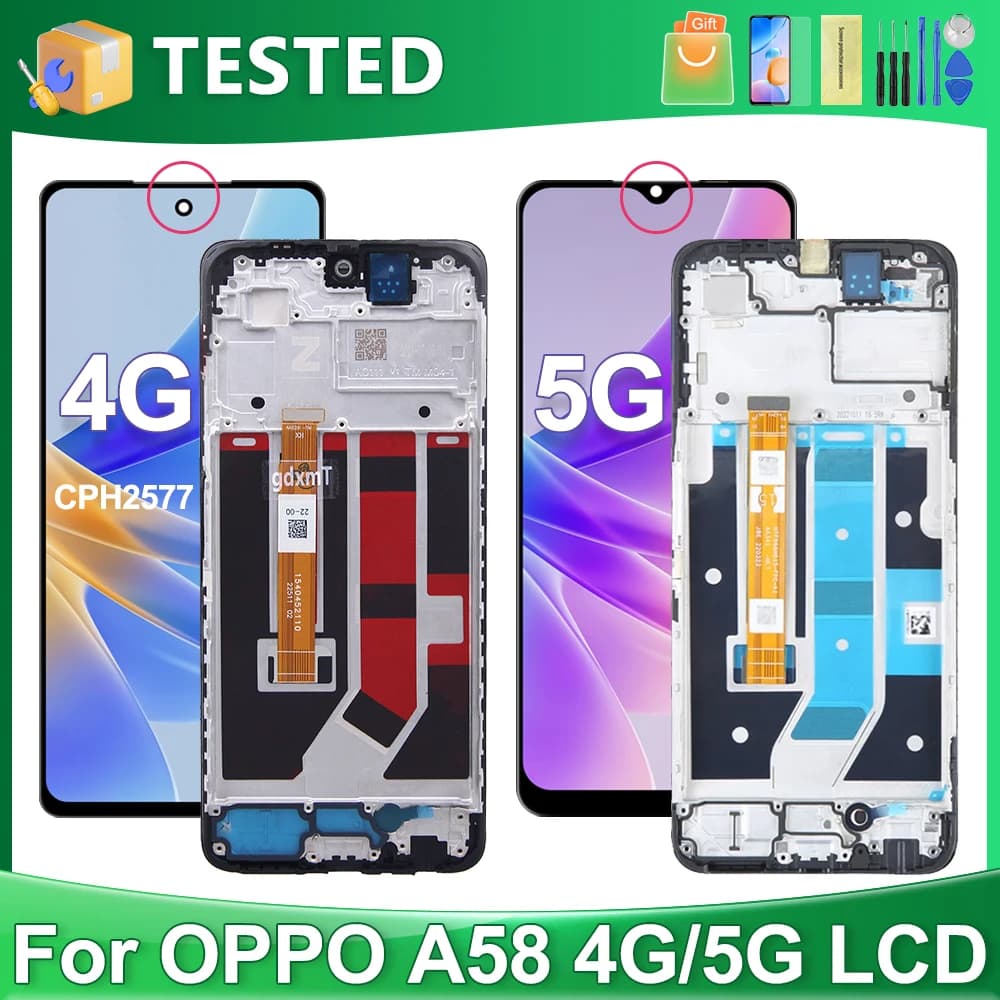 OEM For OPPO A58 4G CPH2577 For OPPO A58 5G LCD Display Touch Screen Digitizer Assembly Replacement