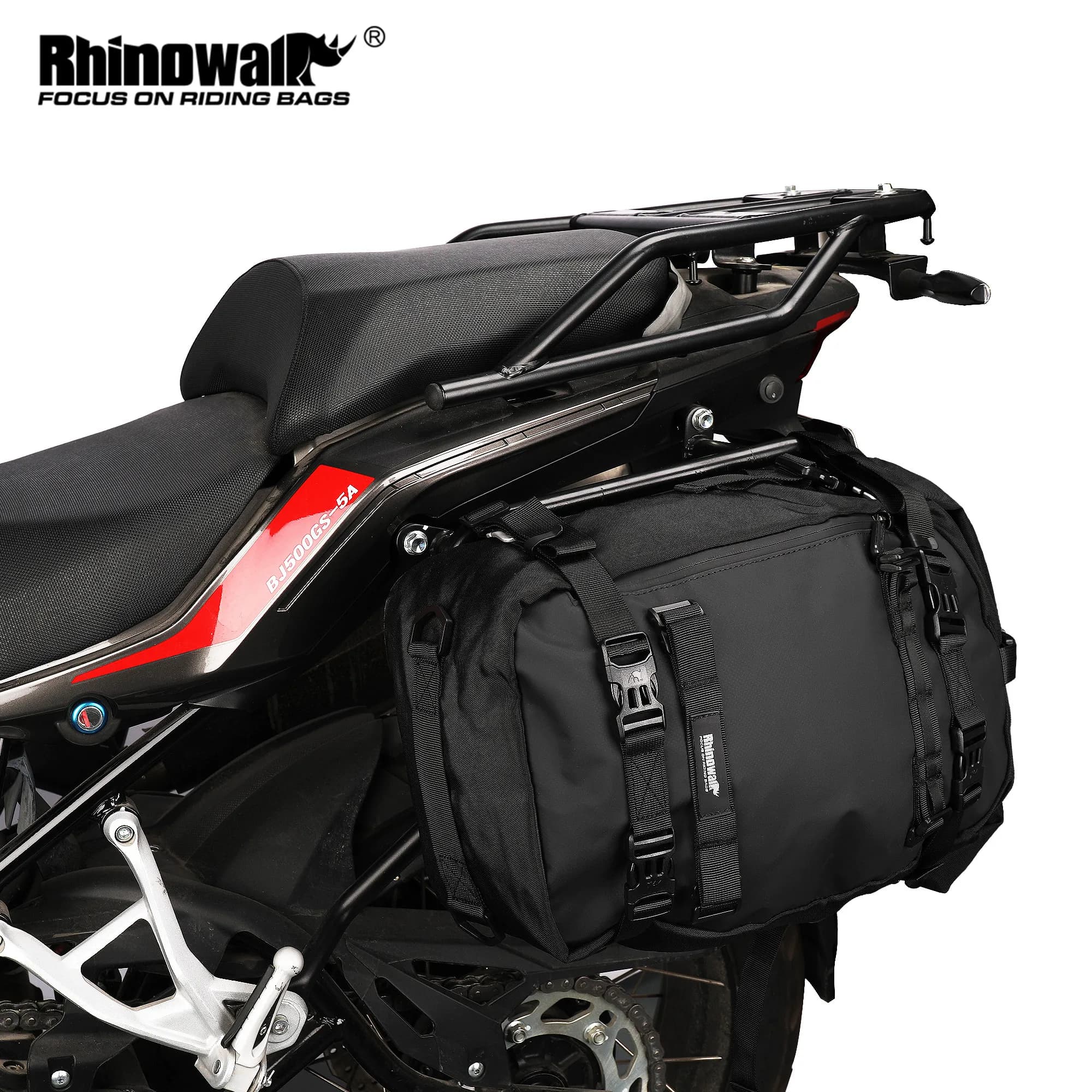 Rhinowalk Motorcycle Side Bag Waterproof Rear Seat Bag 10L 20L 30L Multi-Function Backpack Bumper Modification Luggage Pack