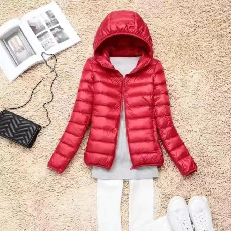 2023 Now White Duck Down Jacket Winter Women Hooded Oversize Lightweight Water-Resistant Packable Puffer Coat Down Short Jacket