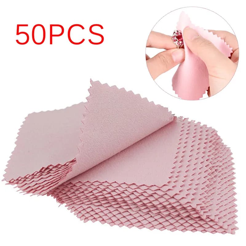 Fashion50 PCS Silver Polishing Cloth Cleaner Jewelry Cleaning Cloth Anti-Tarnish Tool Hot Sale