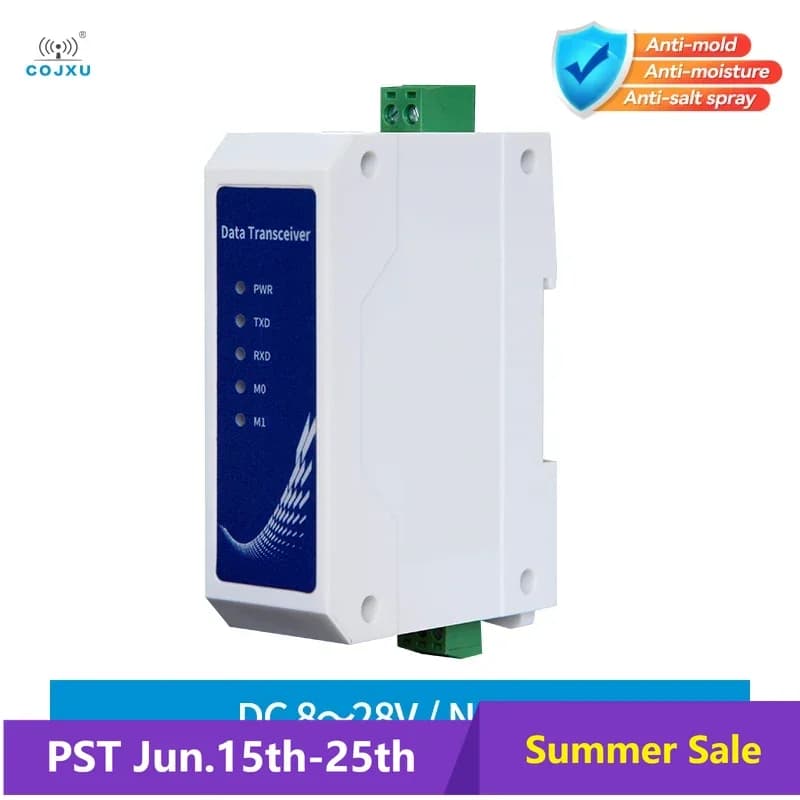 RS485 to RJ45 Ethernet Serial Sever Rail Style Industrial Standard DC8~28V Long Distance 200m DataTransmission Transceiver NA111