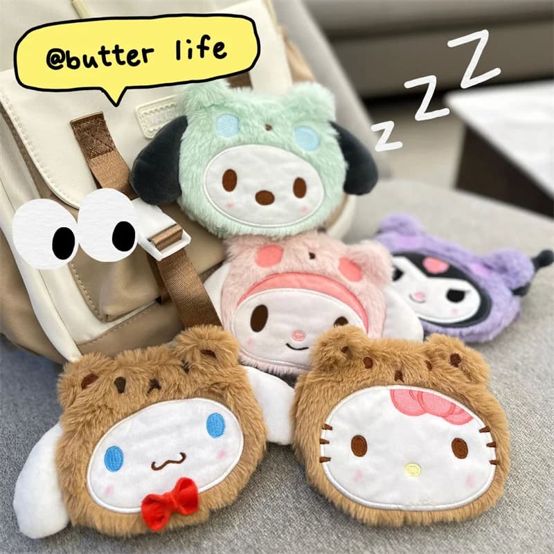 Sanrio Plush Toys Bag Cute Cinnamoroll Coin Purse Kawaii Wallet Children Plushie Toy Card Bag Anime Women Backpack Birthday Gift