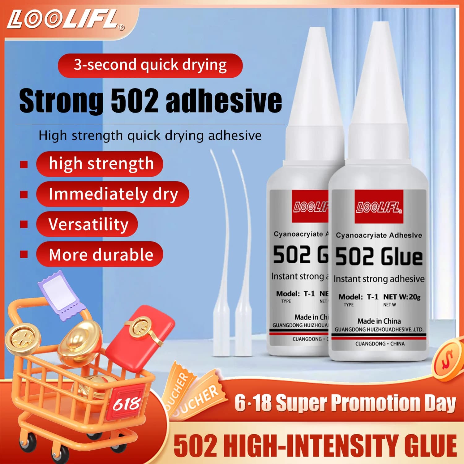 High Quality 502 Super Glue Bond Fast Universal Glue For Toys Crafts Shoes Paper Wood Plastic Fast Repairing factory direct sale