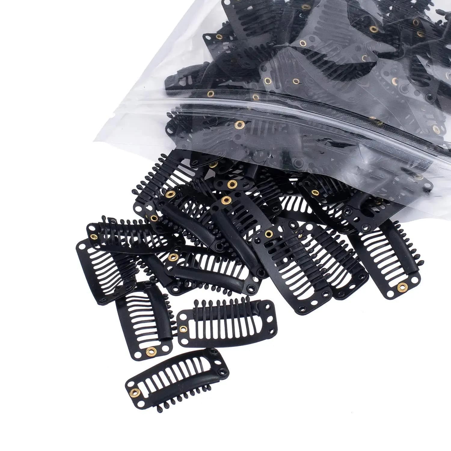 20/50/70/100Pcs Snap Clips Hairpiece Tools Clips 9-Teeth U-Shape Clip In Hair Extensions Hair Clips For Human Hair Snap Hairpin