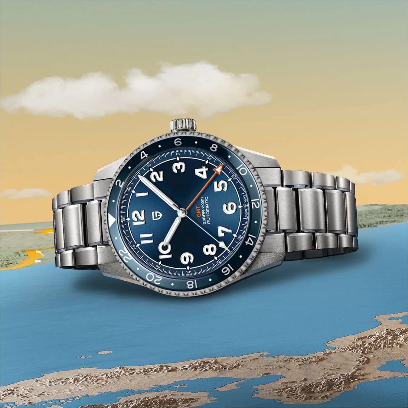 PAGANI DESIGN PD1784 GMT Watch NH34A Automatic Mechanical Wristwatch Sapphire Waterproof Stainless Steel Luxury Watch for Men