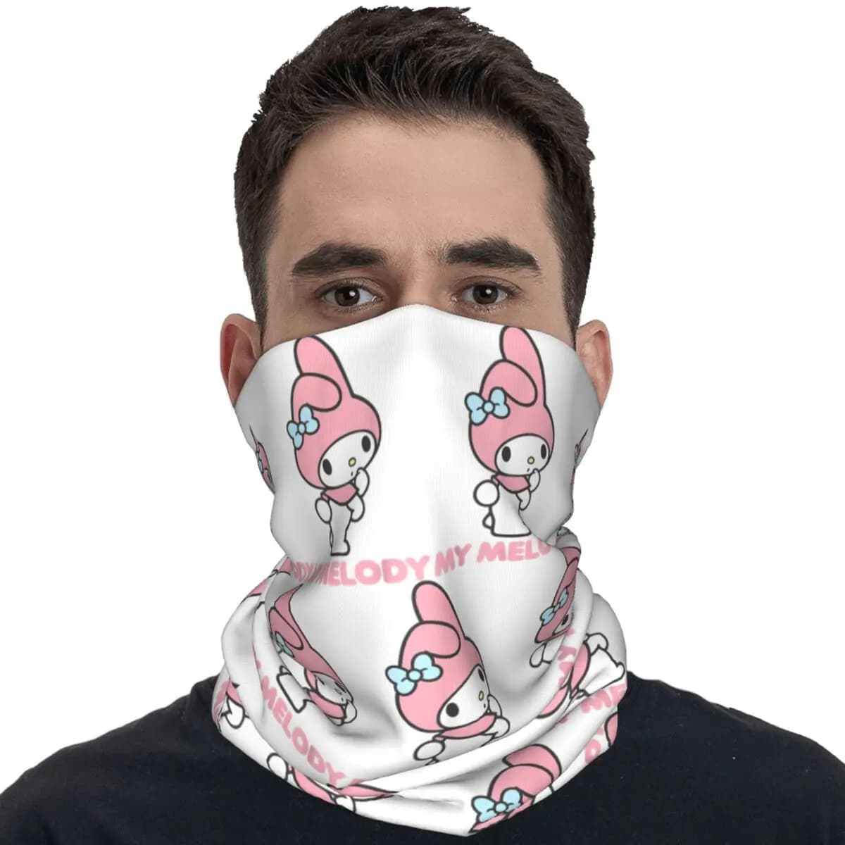 My Melody Backside Logo Bandana Cool Balaclava Autumn Hunting Fishing Sun Protection Bicycle Mask Soft Bike Tactical Mask