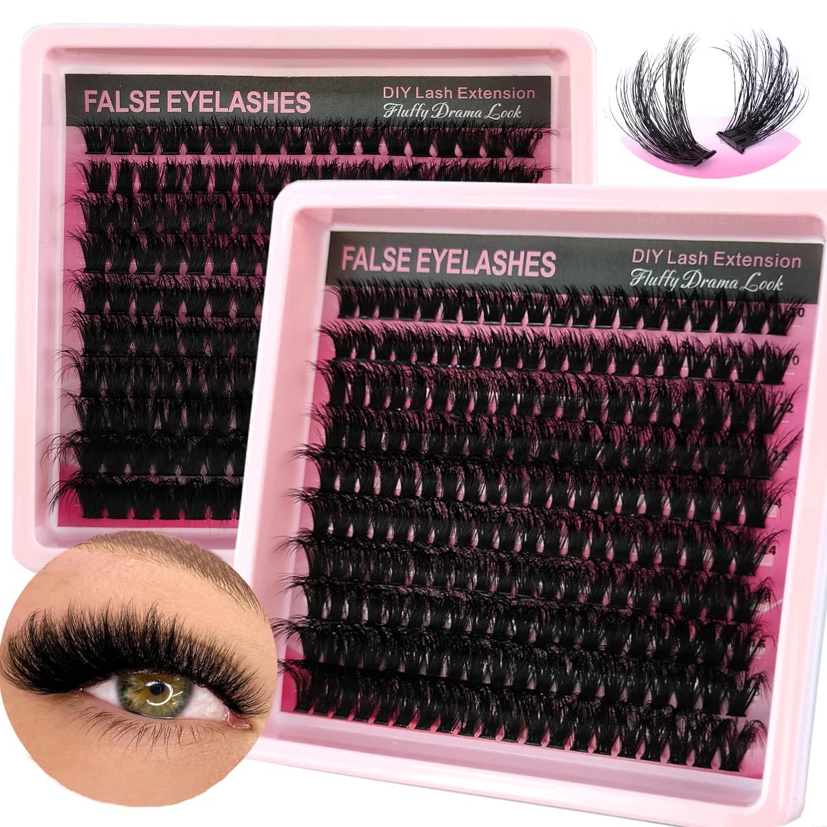 10Row 40D-100D 5D Fluffy Thick Lashes Clusters 10-18mmMix Wispy Individual Lashes Extensions Clusters DIY Makeup False Eyelashes