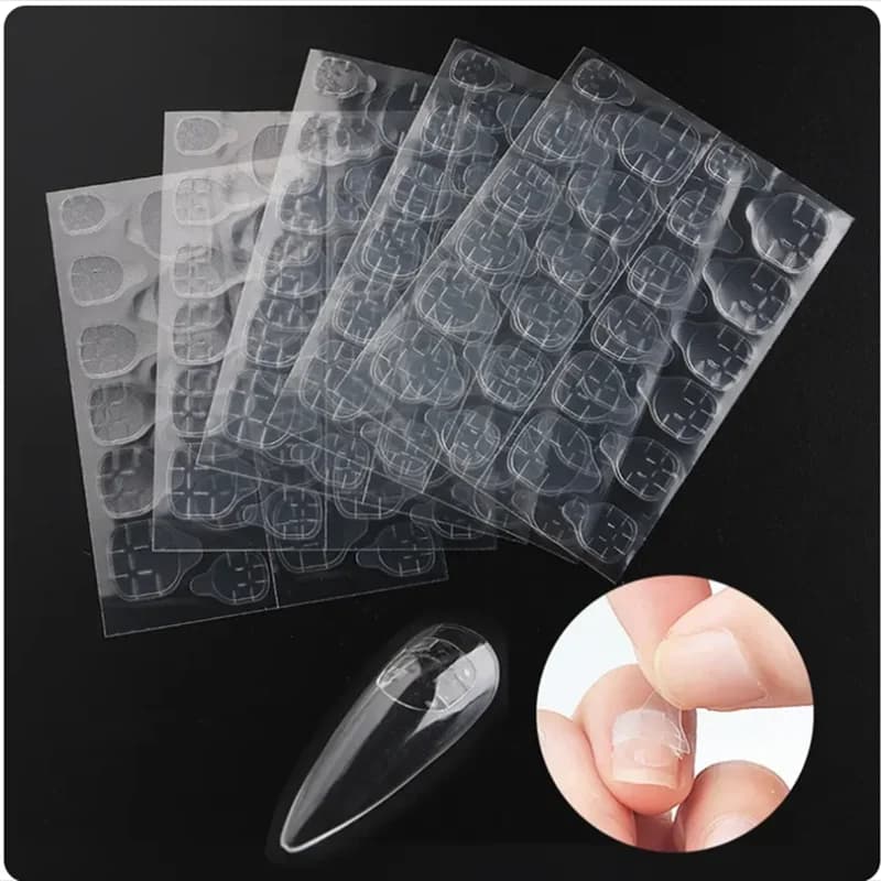 5 Sheets 120pcs Double Sided Adhesive Glue Sticker Sticky Tape Nail Glue For Fake Designs False Nails Art Tips Acrylic Manicure