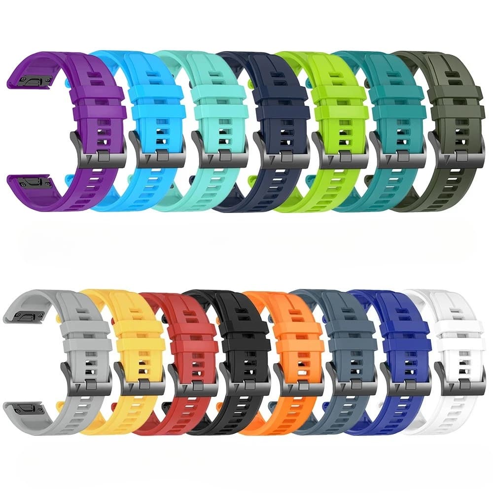 22/26mm Qucik-release Silicone Watch Strap for Garmin Fenix5 Plus/Fenix6 Pro/Fenix7 Offical Silicone Strap in 22/26mm Sizes