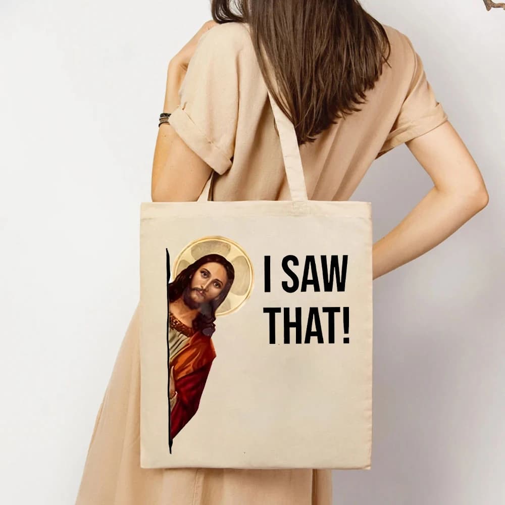 Jesus I Saw That Women's Handbags Meme Gift Funny Handbag's for Womens Jesus Womens Handbag's Christian Jesue Women's Tote Bag's