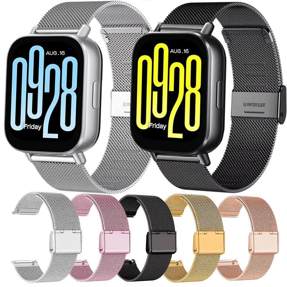 Metal Milanese Watchband For Xiaomi Redmi Watch 5 Active/5 Lite/3 Active/3 Lite Stainless Steel Replacement Strap Wrist Bracelet