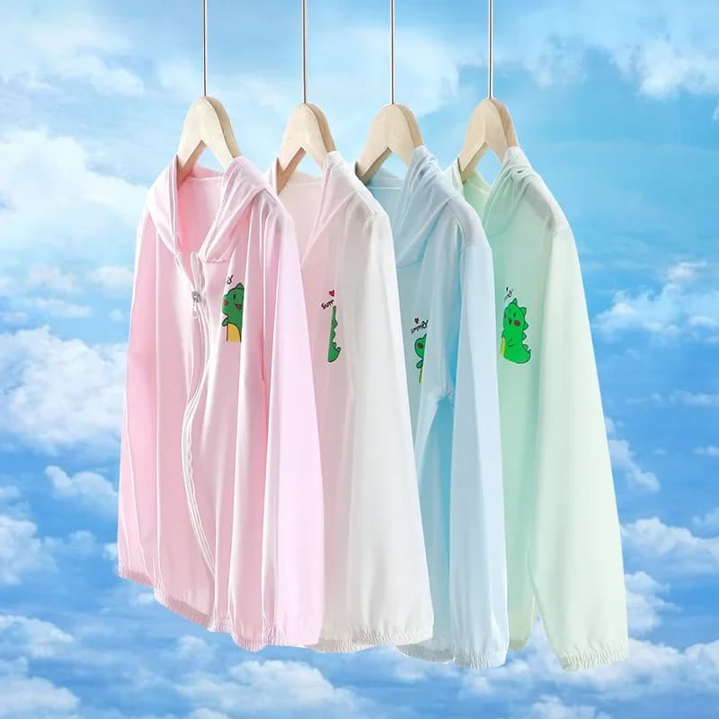 Summer Children's Sun Protection Clothing Ultrathin Breathable Boys' and Girls' Skin Clothing Beach Sun Protection Clothing