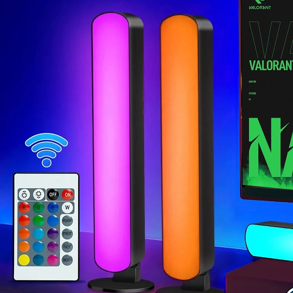 1/2 Packs Smart LED Strip Lights with Remote Control for Room Gaming TV, and Party Decoration - Sync with Music, RGB Desk Lamp 