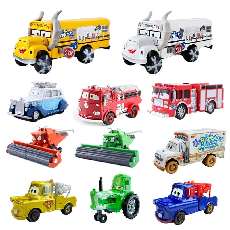 Disney Pixar Cars 3 2 Toy Lightning Mcqueen Mack Truck Mater Miss Fritter Frank Queen car racer Metal Collection children gift