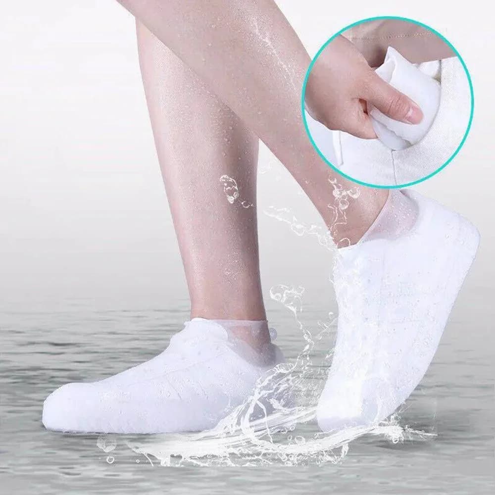 1 Pair Rubber Rain Boot Overshoes For Outdoor Use, Silicone Waterproof Shoe Covers, Rainy Day Shoe Cover, Reusable Non-Slip Rain