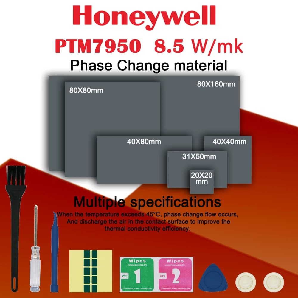 Honeywell PTM7950 Phase Change Pad 8.5W/mk Thermal Grease Material CPU/GPU cooling Thermal Conductive Paste Silicone Grease Pad